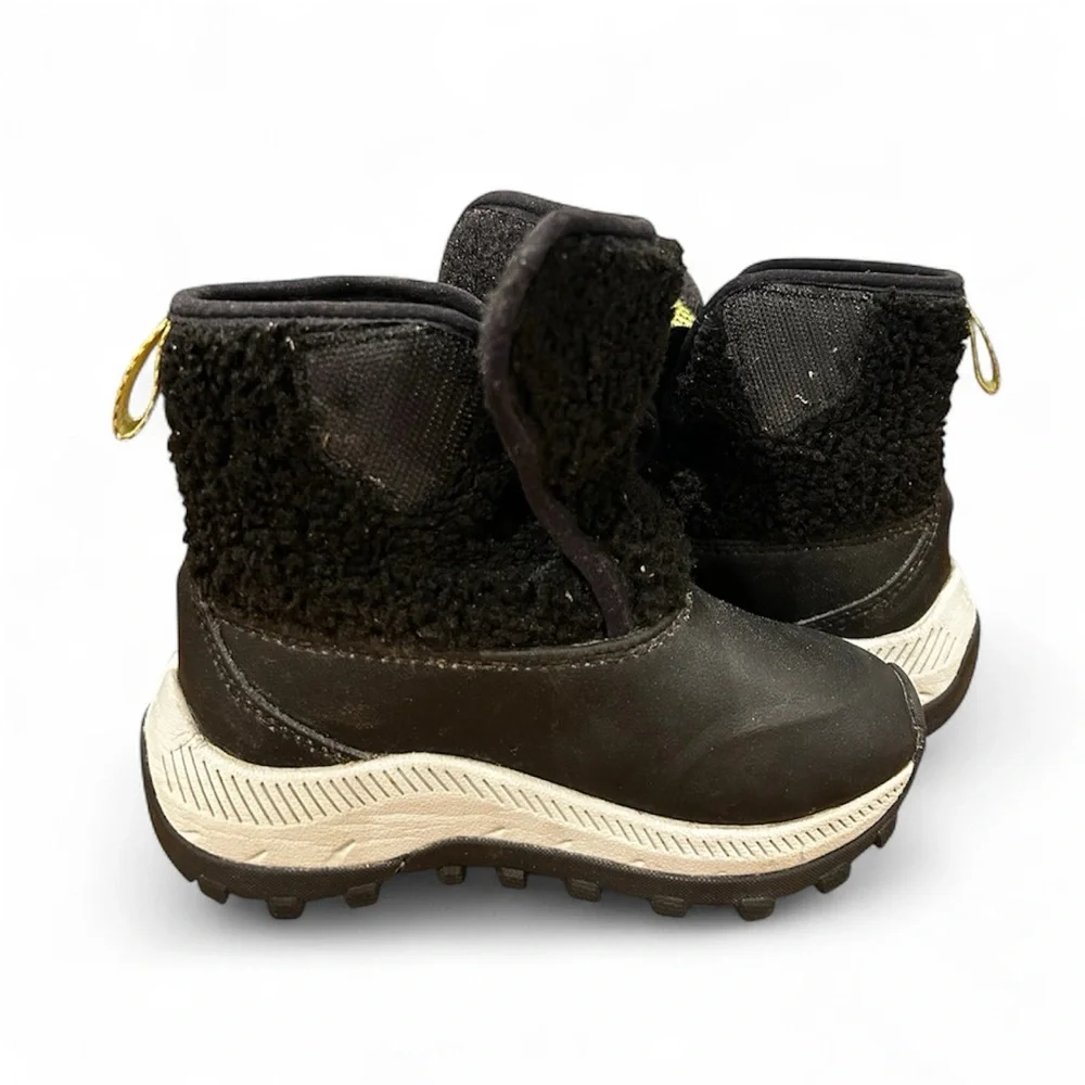 L.L.Bean Kids Velcro Sherpa Insulated Snow Boots Durable Water Repellent Sz 9 T